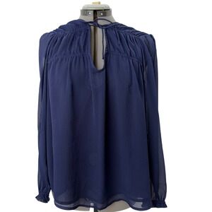 Old Navy Blouse Womens  Excellent Condition Navy‎ Blue Peasant Top Women's Med